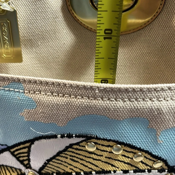 RARE: Coach-Pierre Le Tan Collab Beach Umbrella Canvas Tote with card holder. - Picture 11 of 16